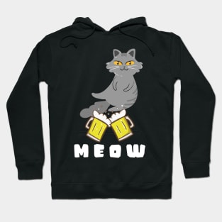 cat beer, cat drinking beer, beer cat, drinking cat, beer, cat, beer drinking gift, drinking animal Hoodie